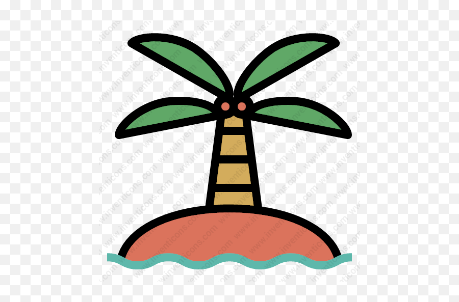 Download Island Palmtrees Sun Landscape - Vertical Png,Landscape Icon Vector