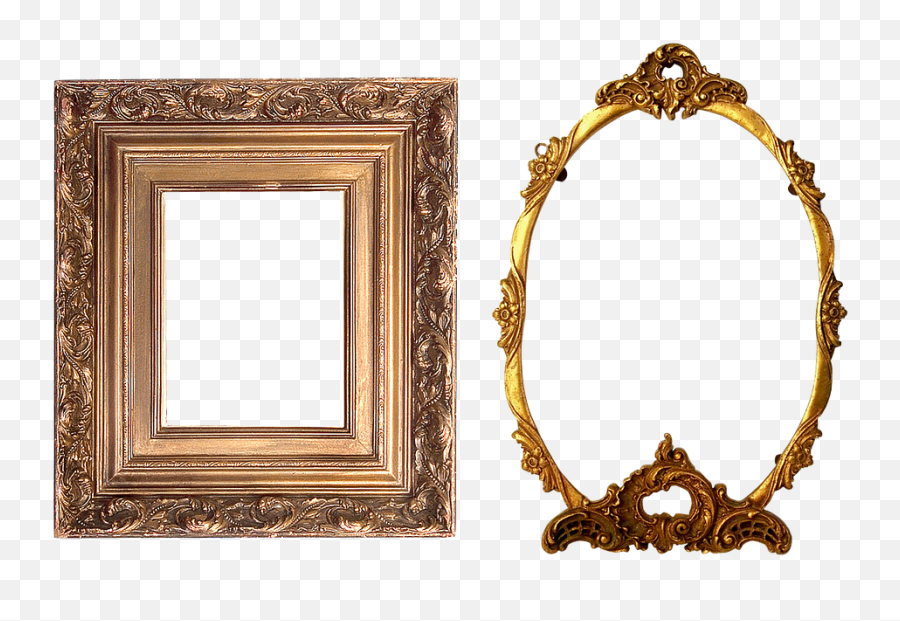 Golden Mirror Frame Transparent Background Png Arts - Round Golden Photo Frame,Golden Frame Png