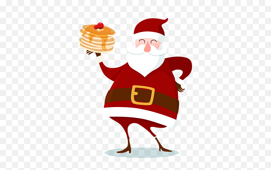 Pancakes With Santa Special Events - Santa Claus With Pancakes Clipart Png,Pancakes Transparent