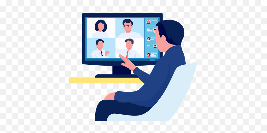 Premium Video Conference Illustration Pack From Network - Web Conferencing Png,Video Conferencing Icon