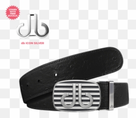 Black Ostrich Leather Belt With Blackwhite Striped Buckle - Gucci png