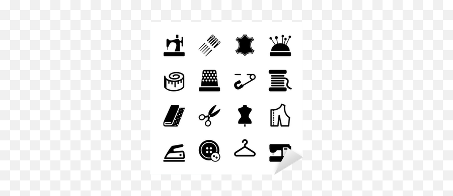 Sticker Vector Sewing Equipment And Needlework Icon Set - Sew Pictogram Png,Sew Icon