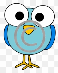 Googly Eyed Bird Blue Png