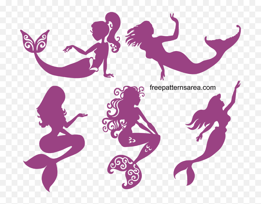 Mermaid Silhouette Clipart Vector Free - Silhouette Mermaid Tail Png,Mermaid Silhouette Png