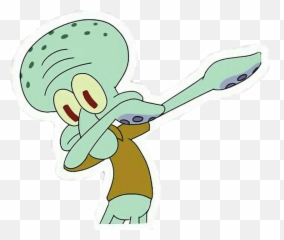 Stickers Tumblr Cute Overlay Spongebob Dab Wooooo Clear - Squidward Dabbing Transparent Background png