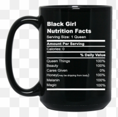 Black Girl Nutrition Facts Mug - Beer Stein png