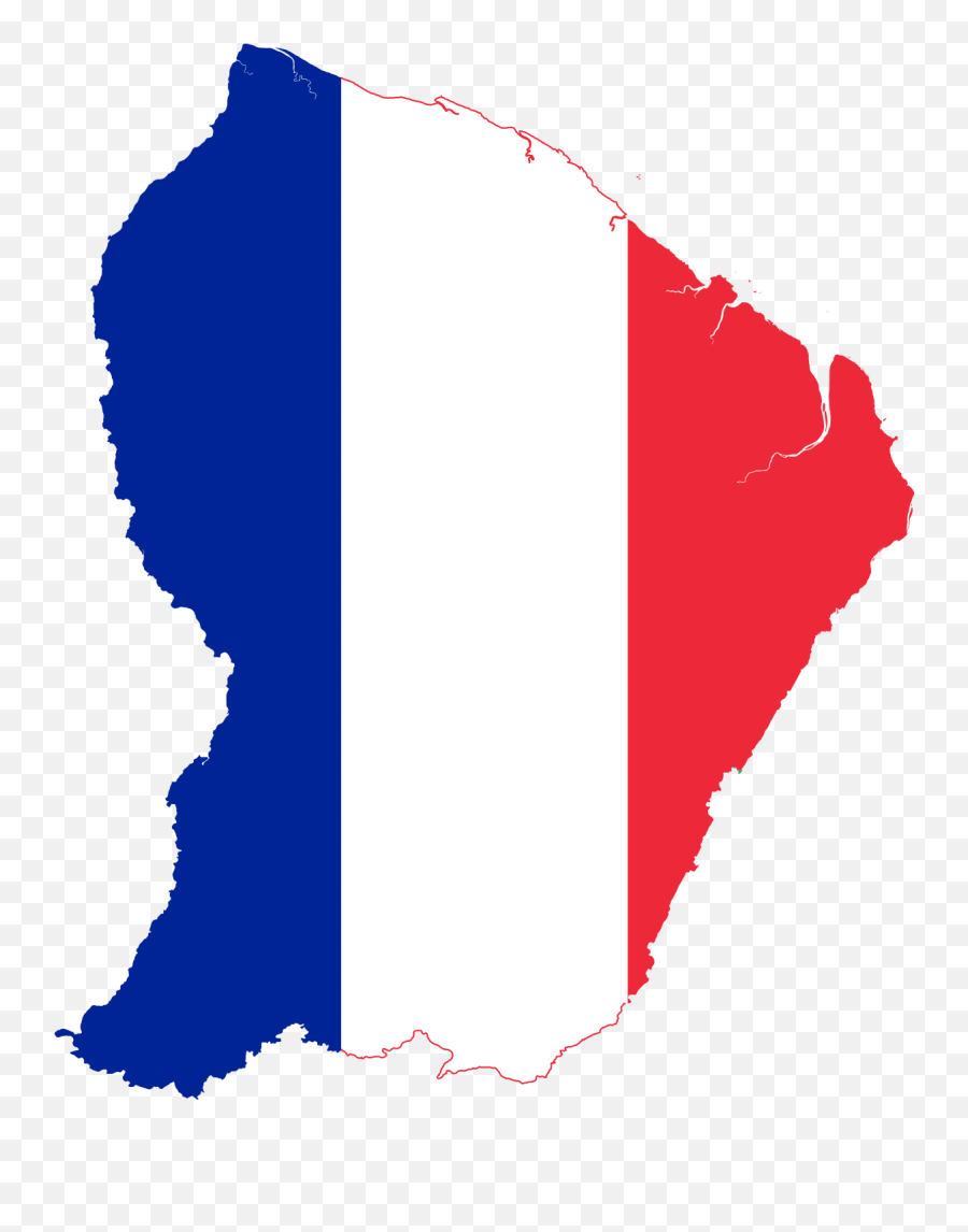Flag Map Of French Guiana - French Guiana Flag Map Png,France Flag Png