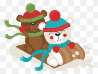 Polar Bear Clipart Sled - Polar Bear Christmas Png,Sled Png