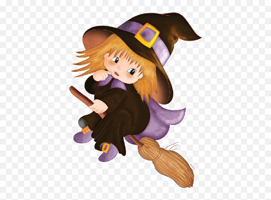 Baby Witches Cartoon Clip Art Images - Transparent Background Cute Halloween Clipart Png,Witch Transparent Background