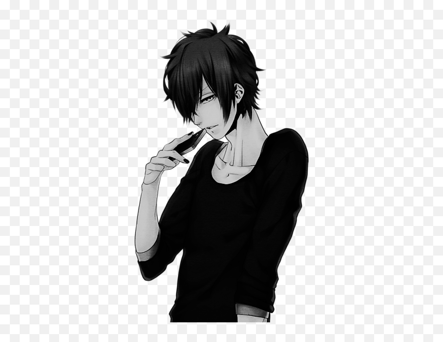 15 Black Hair And Clothes Anime Guy - Anime Boy Png,Anime Guy Png