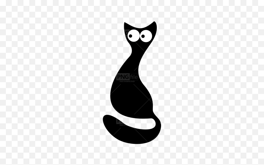 Cute Funny Black Cat Silhouette Png - Funny Cat Vector,Cat Silhouette Png