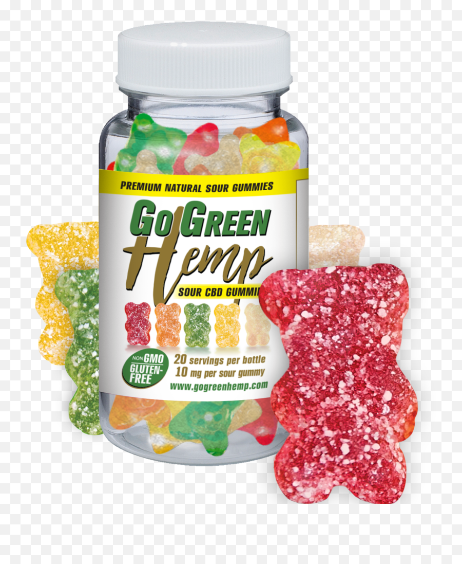 Gogreen Hemp - Gogreen Hemp Cbd 10mg Sour Gummy Bears 20ct Png Gummy Bottle,Gummy Bears Png