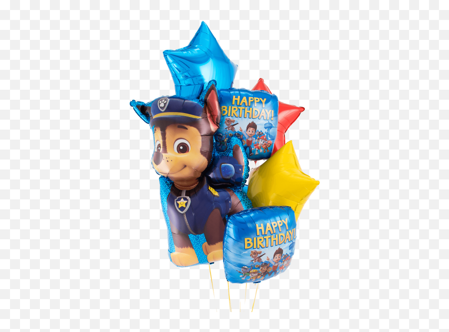 Paw Patrol Chase Birthday Helium Filled Balloon Bouquet - Ballons Paw Patrol Png,Paw Patrol Chase Png