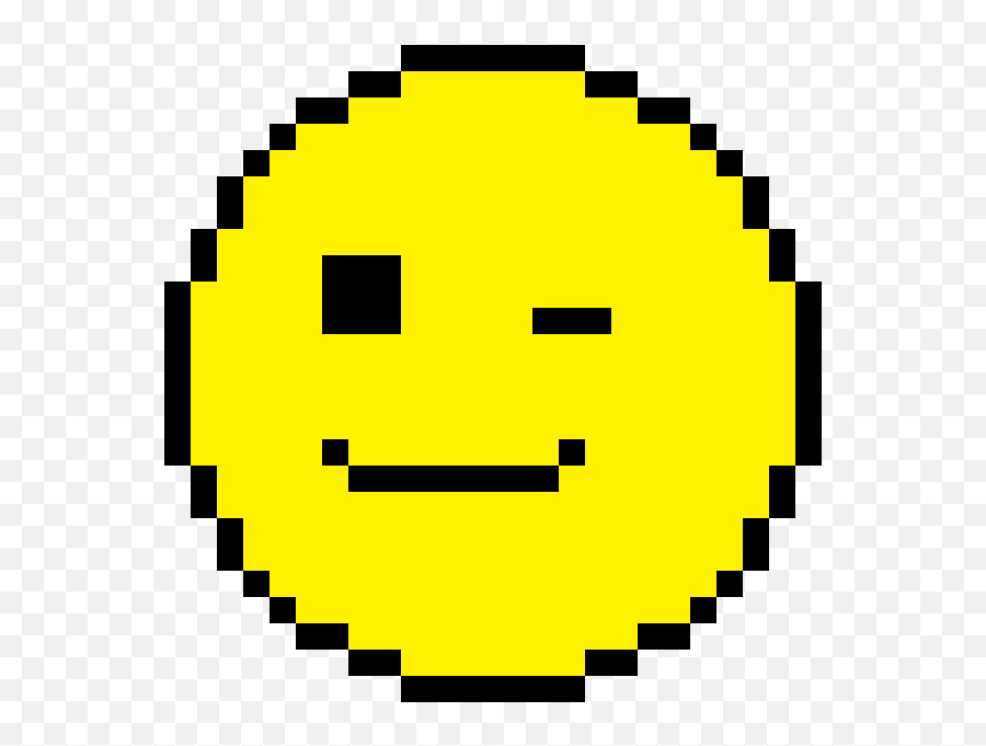 Pixilart - Winking Emoji By Gamerjack2006 Emoji Pixel Art Png,Wink Emoji Png