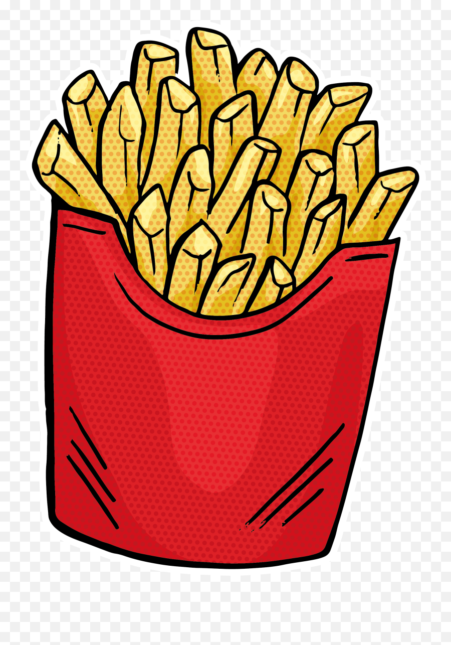 Download French Fries Fast Food Hamburger Junk - Pop French Fries Vector Png,Pop Art Png