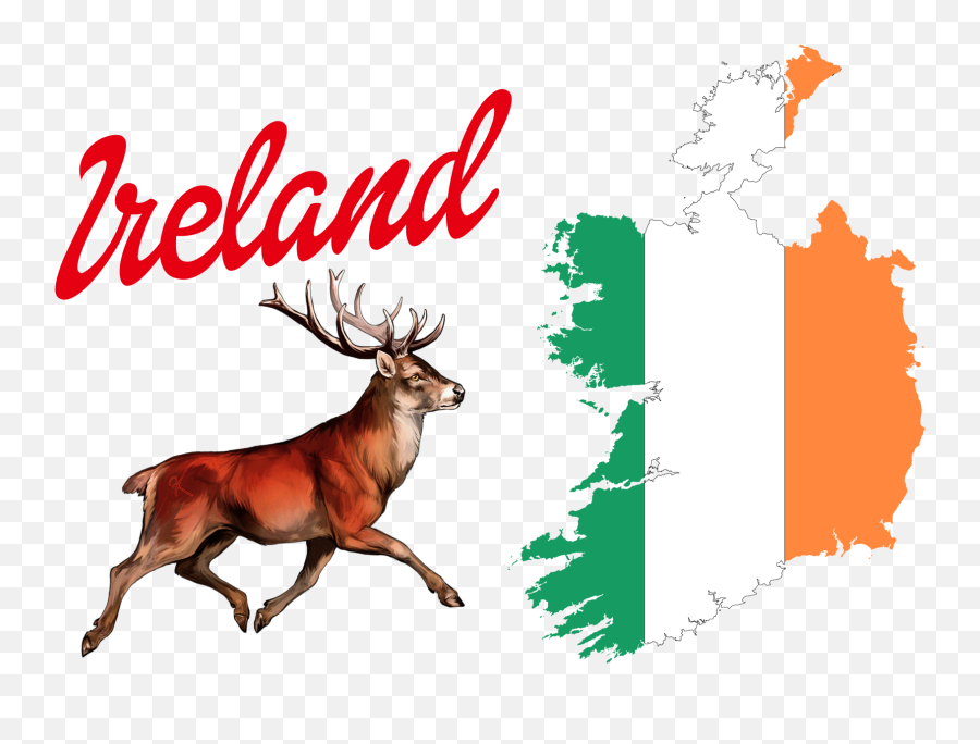 Ireland Flag Logo Png - Map Of Ireland With Flag,Ireland Flag Png