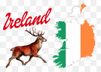 Ireland Flag Logo Png - Map Of Ireland With Flag,Ireland Flag Png