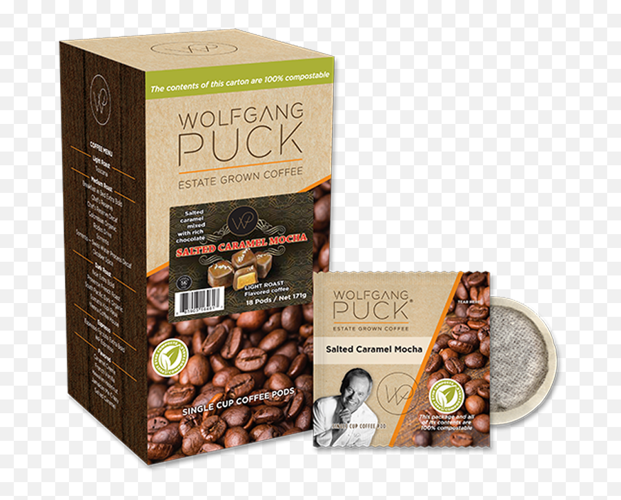 Wolfgang Puck Salted Caramel Mocha Pods 108ct - Salted Caramel Mocha Coffee Pods Wolfgang Puck Png,Caramel Png