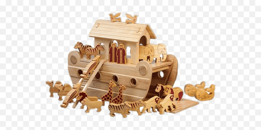 Noahu0027s Ark Wooden Play Set Transparent Png - Stickpng Wooden Noahs Ark Toy,Ark Png