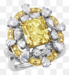 Fancy Yellow Radiant Cut Ring - Larry Jewelry Diamond Png,Yellow Diamond Png