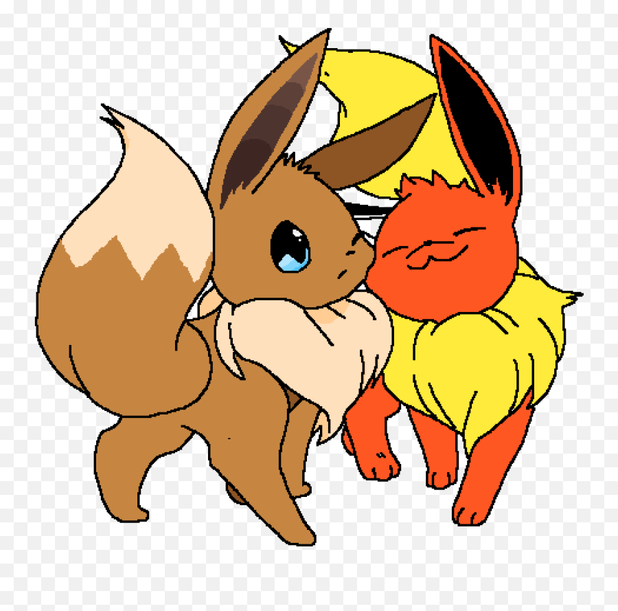 Pixilart - Eevee And Flareon By Charmeleon Fictional Character Png,Flareon Transparent