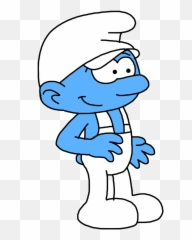 Handy Smurf In White Overalls - Cartoon Clipart Full Size Handy Smurf In White Png,Overalls Png
