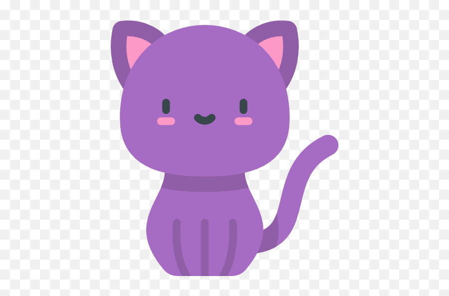 Cat - Free Animals Icons Purple Cat Icon Png,Kitty Icon
