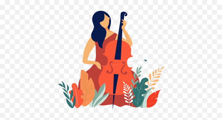Best Premium Lady Playing Cello Illustration Download In Png - Illustration,Cello Icon