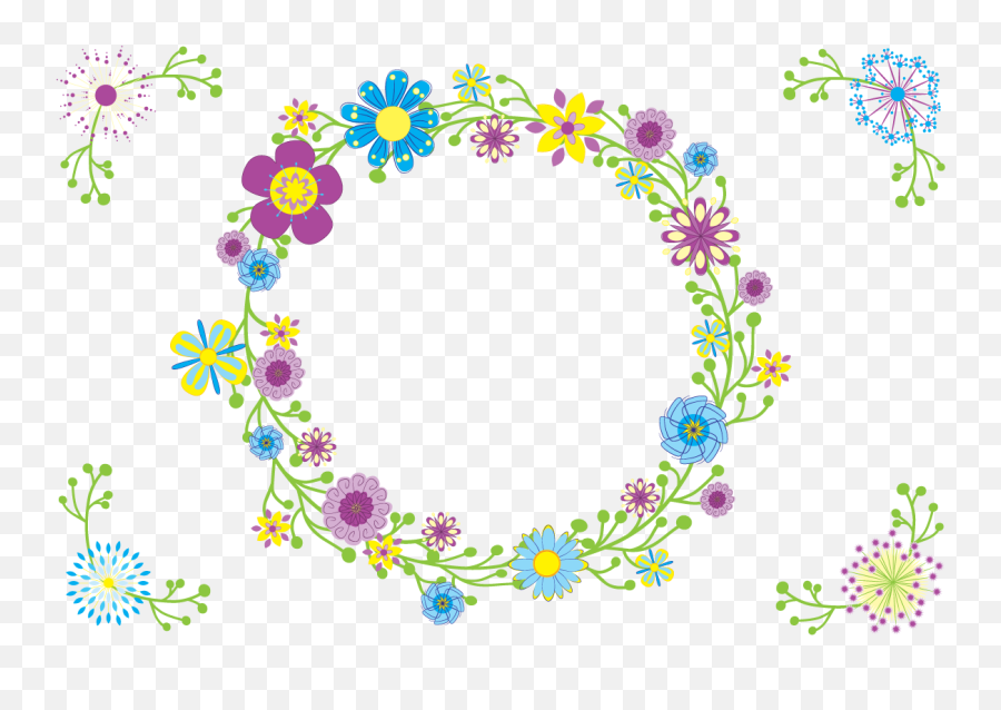 Download Vector Flowers Circle - Circle Png,Flower Circle Png