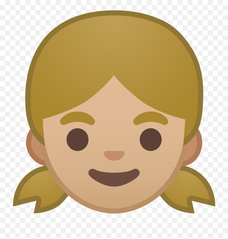 Girl Medium Light Skin Tone Icon Noto Emoji People Faces - Emoji De Una Niña Png,Baby Girl Png