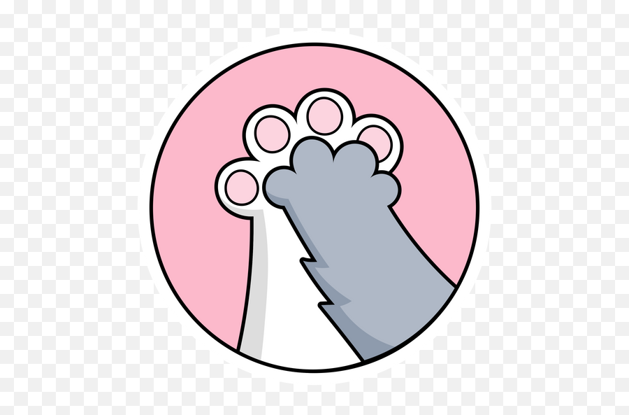 Cats High Five Sticker Cat Stickers Black - Kitten Paw High Five Png,High Five Icon Png