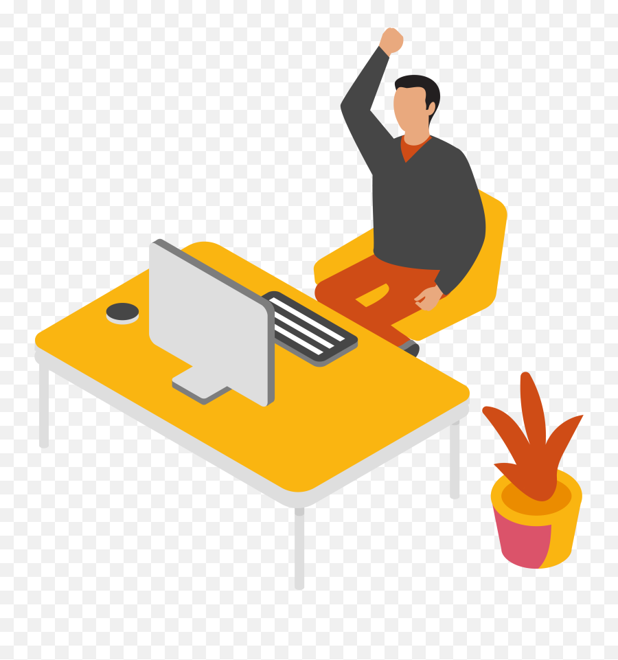 Data And Analytics - Office Worker Png,Man At Desk Icon