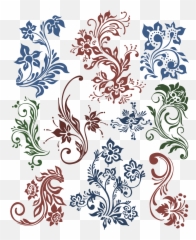 Damask Flower Textile Design Png 2544 Lavanya - Ornament Vector