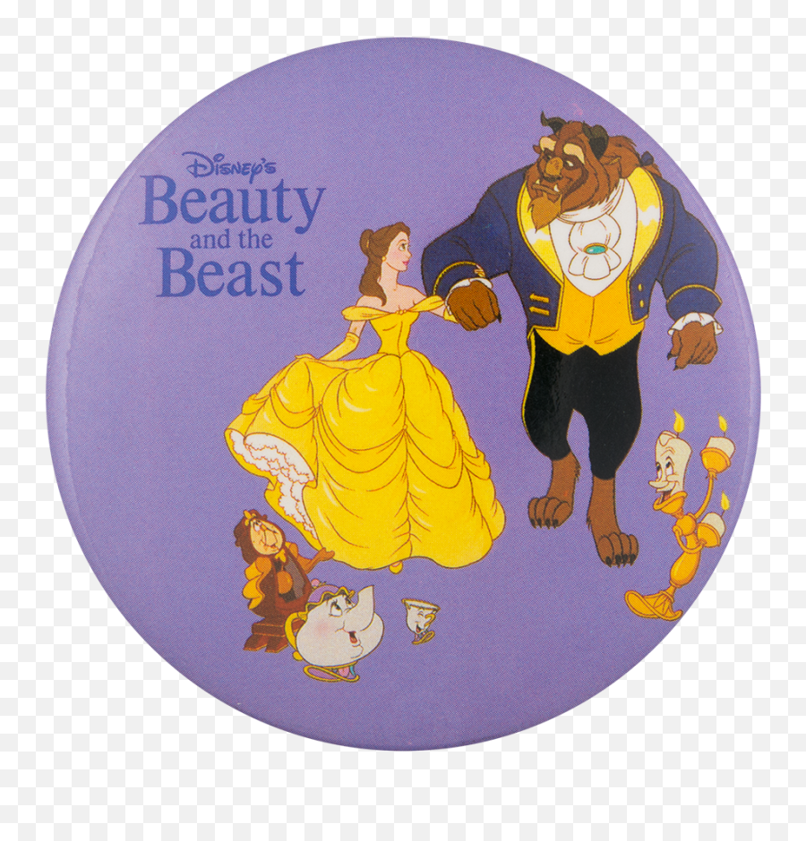 Disney Beauty And The Beast Busy Beaver Button Museum - Beauty And The Beast Cartoon Circle Png,Beauty And The Beast Png