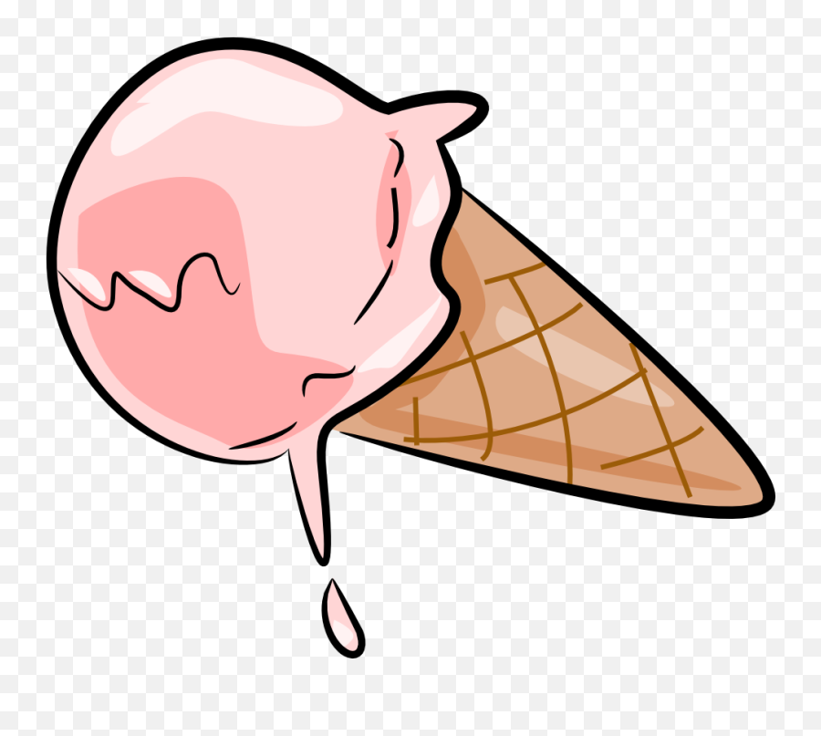Ice Cream Cone Creamne Clip Art - Melting Ice Cream Clipart Png,Summer Clipart Png