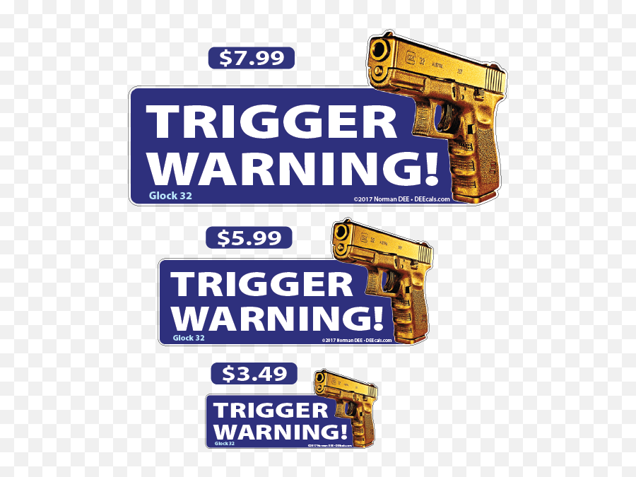 Deecals Trigger Warning - Glock 19 Png,Glock Png