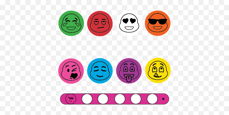 Download Wrap N Snaps Pink Emoji Faces Bracelet System - Circle Png,Emoji Faces Png