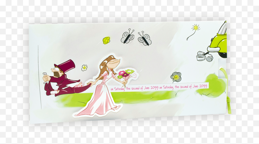 Download Hd J - 648 Uk Wedding Invitations Bride Pulling Cover Pulling Wedding Card Png,Bride And Groom Png
