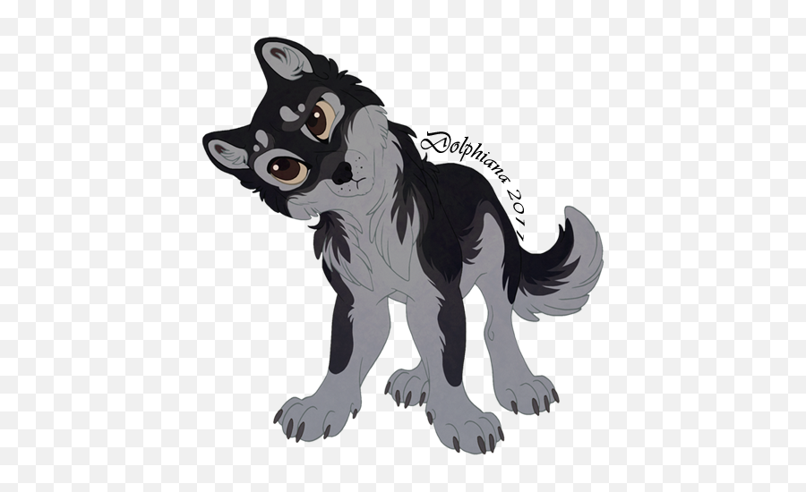 Anime Black Wolf Chibi - Anime Black And White Wolf Png,Black Wolf Png -  free transparent png images 