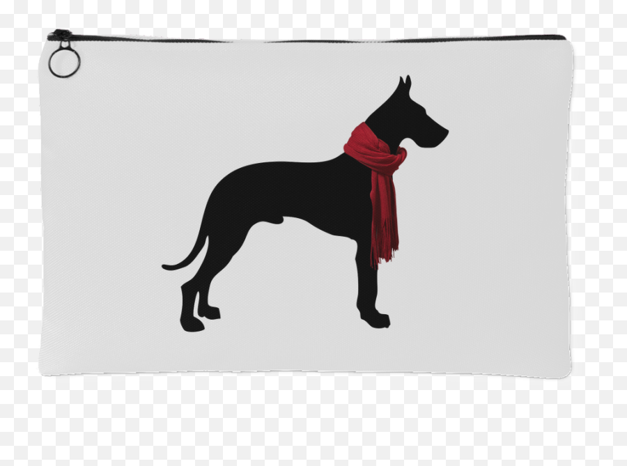 Great Dane With Red Scarf Accessory Bag - Black Great Dane Cartoon Png,Great Dane Png