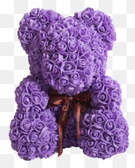 Purple Rose Bear - Large Transparent png