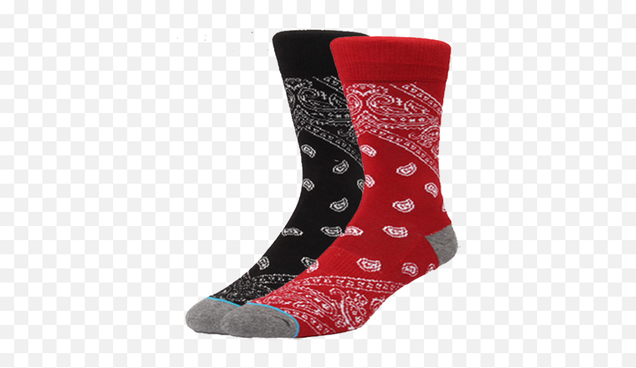 Download Hd Bandana Socks Black Red - Sock Png,Red Bandana Png