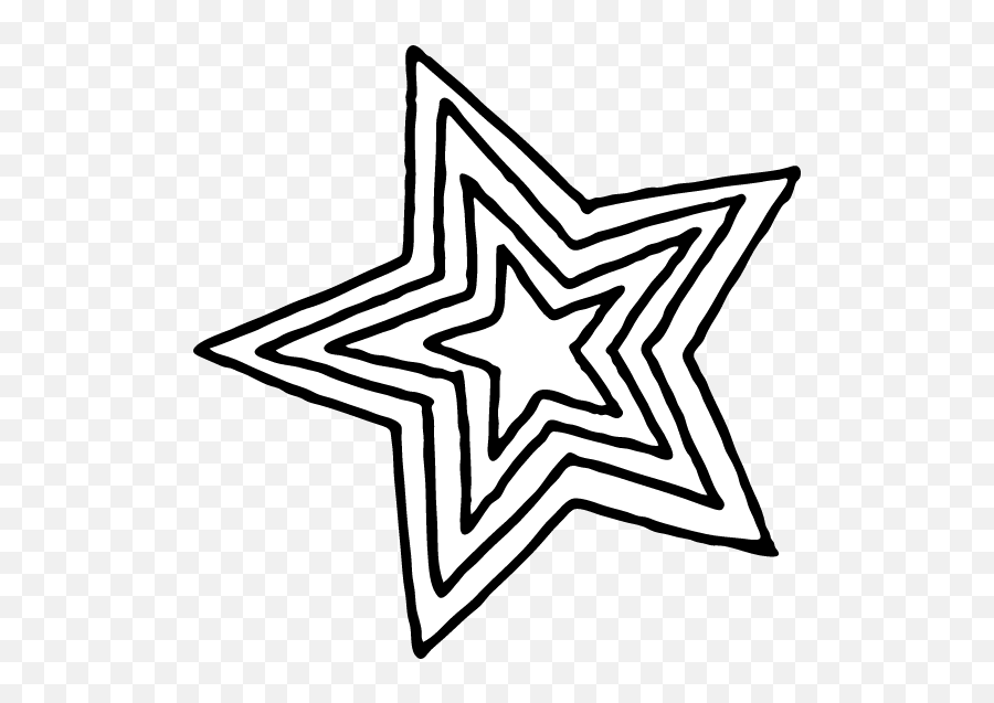 Concentric Stars Graphic - Star Clip Art Picmonkey Graphics Redbubble Stickers Black And White Stars Png,Star Doodle Png