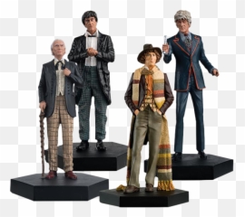 Doctor Who - 1st 2nd 3rd u0026 4th Doctors Regeneration 121st Scale Figure 4Pack Eaglemoss The png