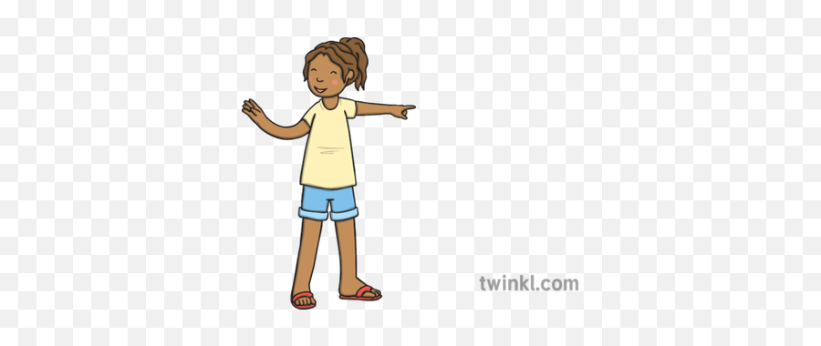 Girl Pointing Illustration - Twinkl Png,Person Pointing Png