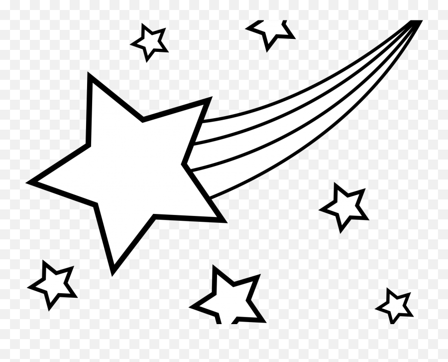 Falling Stars Clipart Black And White - Shooting Star Svg Free Png,Falling Stars Png