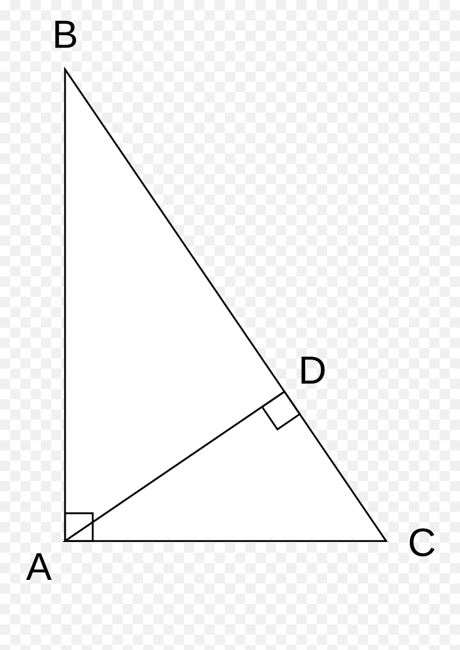 Altitude Of A Right Triangle - Proof Of Pythagoras Theorem Png,Right Triangle Png