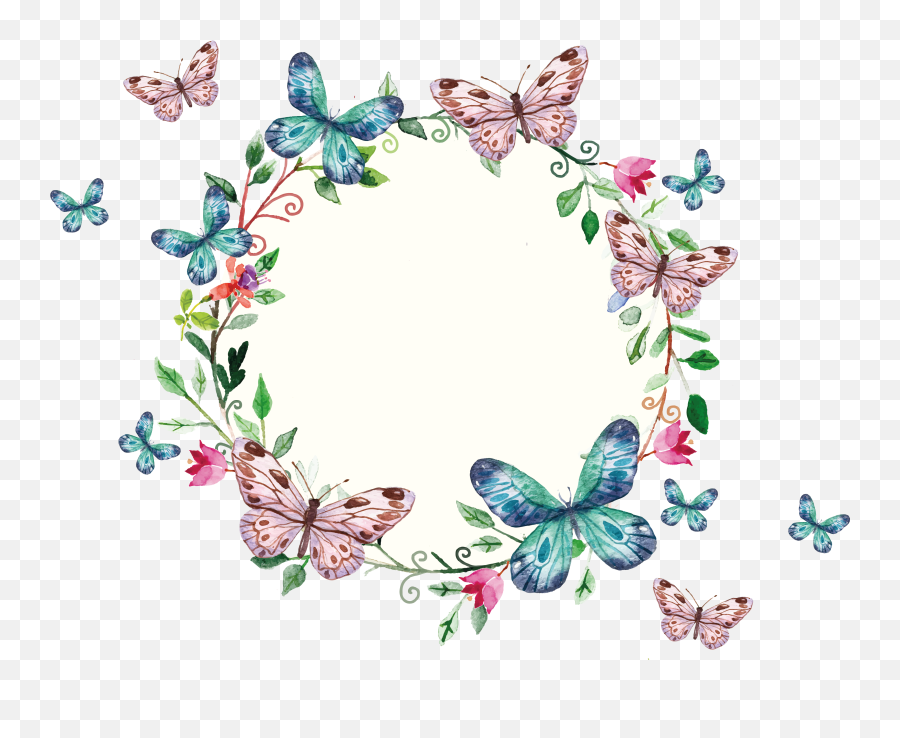 Clipart Frame Butterfly Transparent - Butterfly Frame Png,Butterfly Transparent