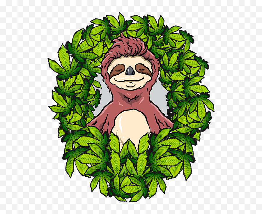 Stoned Sloth Weed Cannabis Thc Cbd - Stoned Sloth Cartoon Png,Stoned Icon
