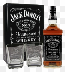 Kit Whisky Jack Daniels N7 700ml 2 Copos Caixa Lata - Jack Daniels Tennessee Whiskey Logo Png,Jack Daniels Png